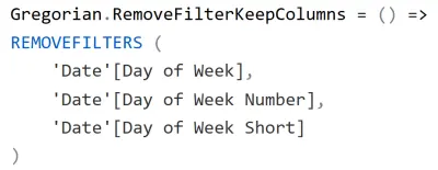 DAX: REMOVEFILTERS gebruiken in gedefinieerde functies
